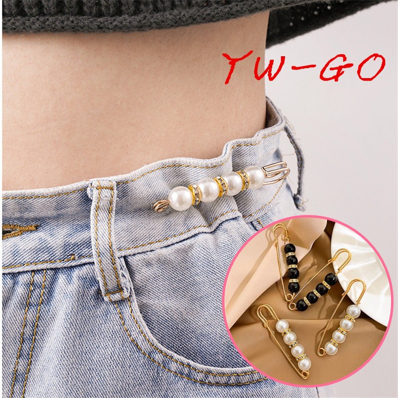 เข็มกลัดแฟชั่น เข็มขัด ตะขอกางเกงปรับเอว เข็มกลัดกางเกงหลวม ตะขอโลหะ ถอดได้ G2733