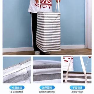 chishop ตะกร้าผ้าอเนกประสงค์ ทรงสี่เหลี่ยม หูหิ้วยาว ตะกร้าใส่ของ พับเก็บได้ กันน้ำ