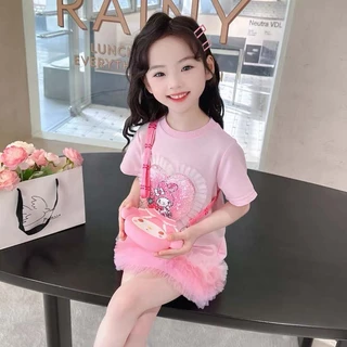 แฟชั่นฤดูร้อน เดรสลูกสาวน่ารัก กระโปรงพองๆ ชุดเดรสเด็กผู้หญิงน่ารัก ผ้าฝ้าย นุ่ม 1-9 ปี