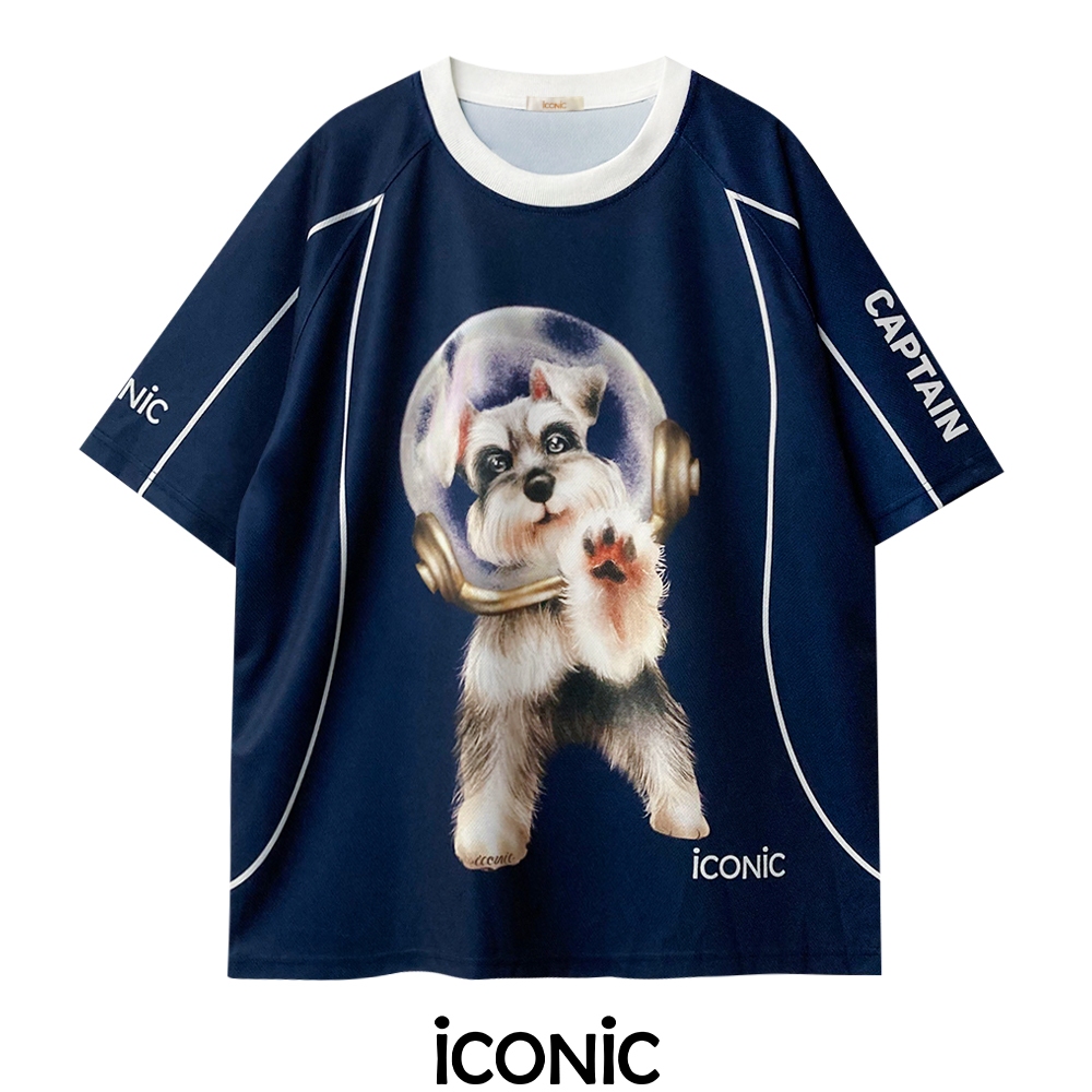 iCONiC BRASSIERE T-SHIRT OVERSIZE #202950 สีกรม เสื้อยืด กีฬา พิมพ์ลาย สุนัข SCHAUZER ชเนาเซอร์ เสื้อบอล เสื้อแฟชั่น