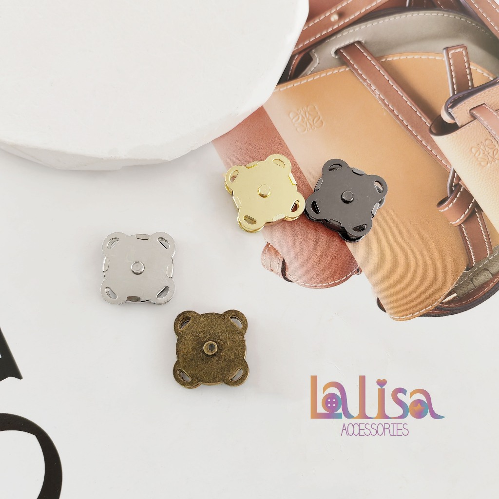 กระดุมแม่เหล็ก ปุ่มรูปดอกพลัม แบบเย็บ flower magnet button (D-2-G,SY005)