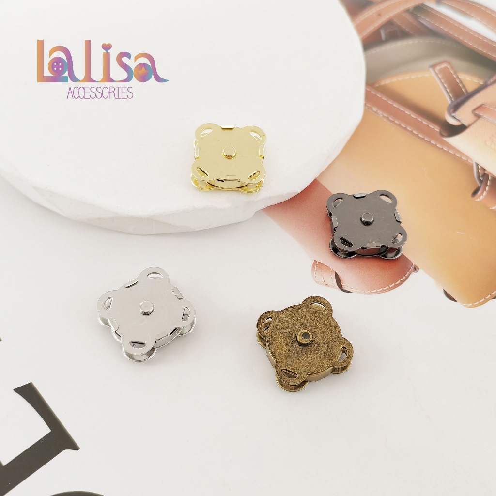 กระดุมแม่เหล็ก ปุ่มรูปดอกพลัม แบบเย็บ flower magnet button (D-2-G,SY005)