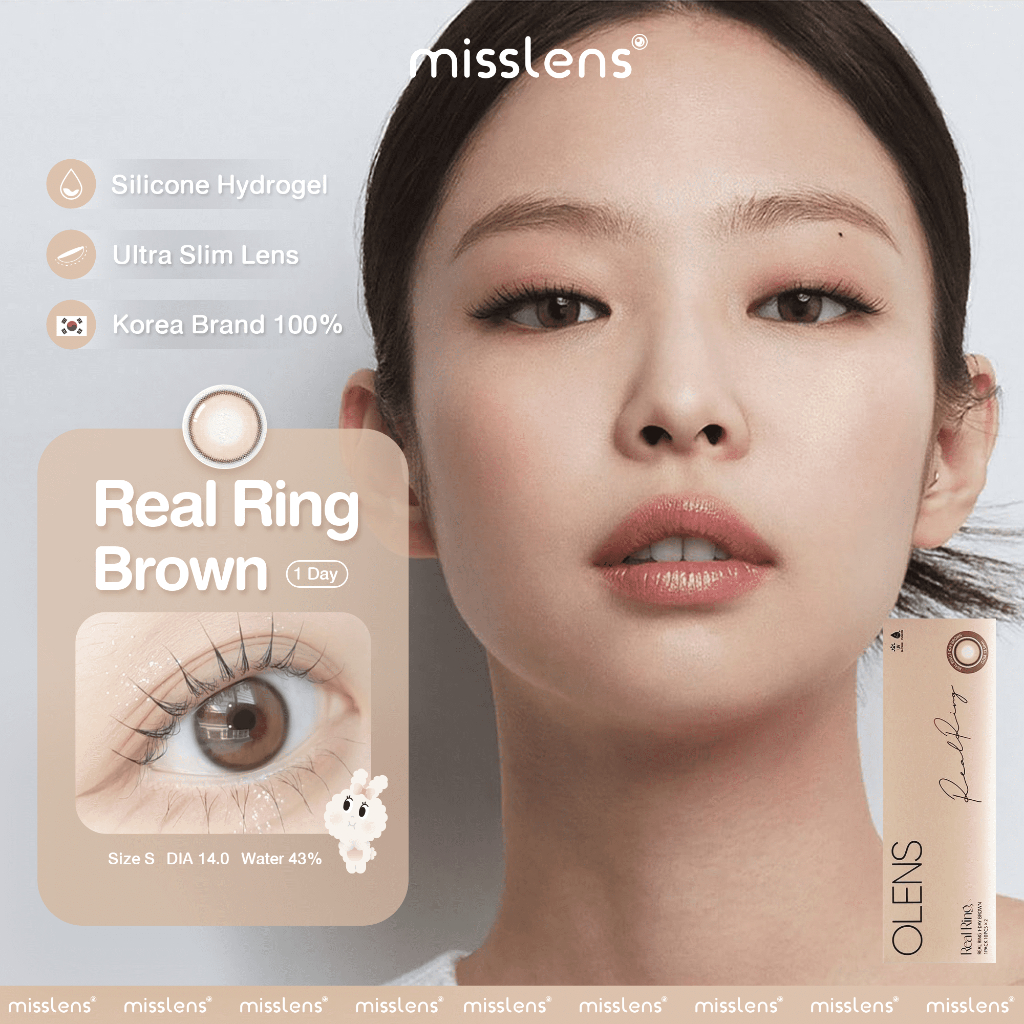 [แบ่งขาย1คู่] รายวัน Real Ring Brown/Viviring brown /Scandi hazel(รายวัน) คอนแทคเลนส์เกาหลี