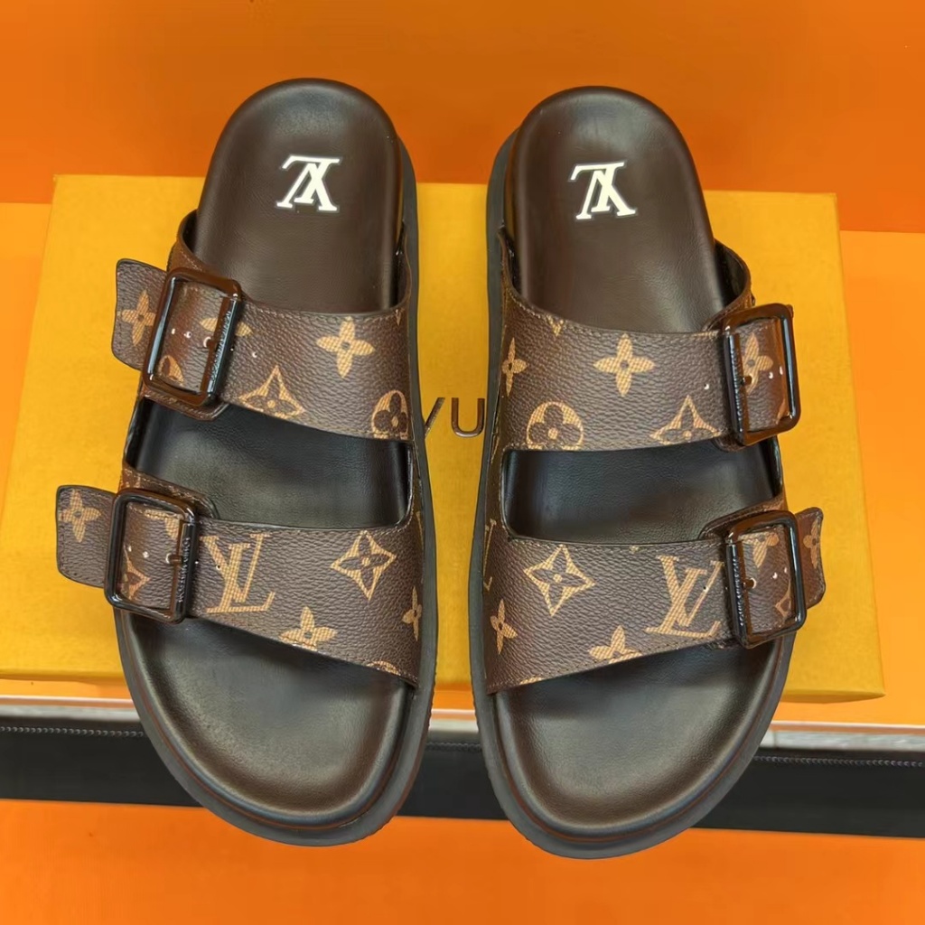 LV/Louis Vuitton Trainer รองเท้าแตะลำลองผู้ชาย รองเท้าแตะลำลอง --- ขนาด 38-45