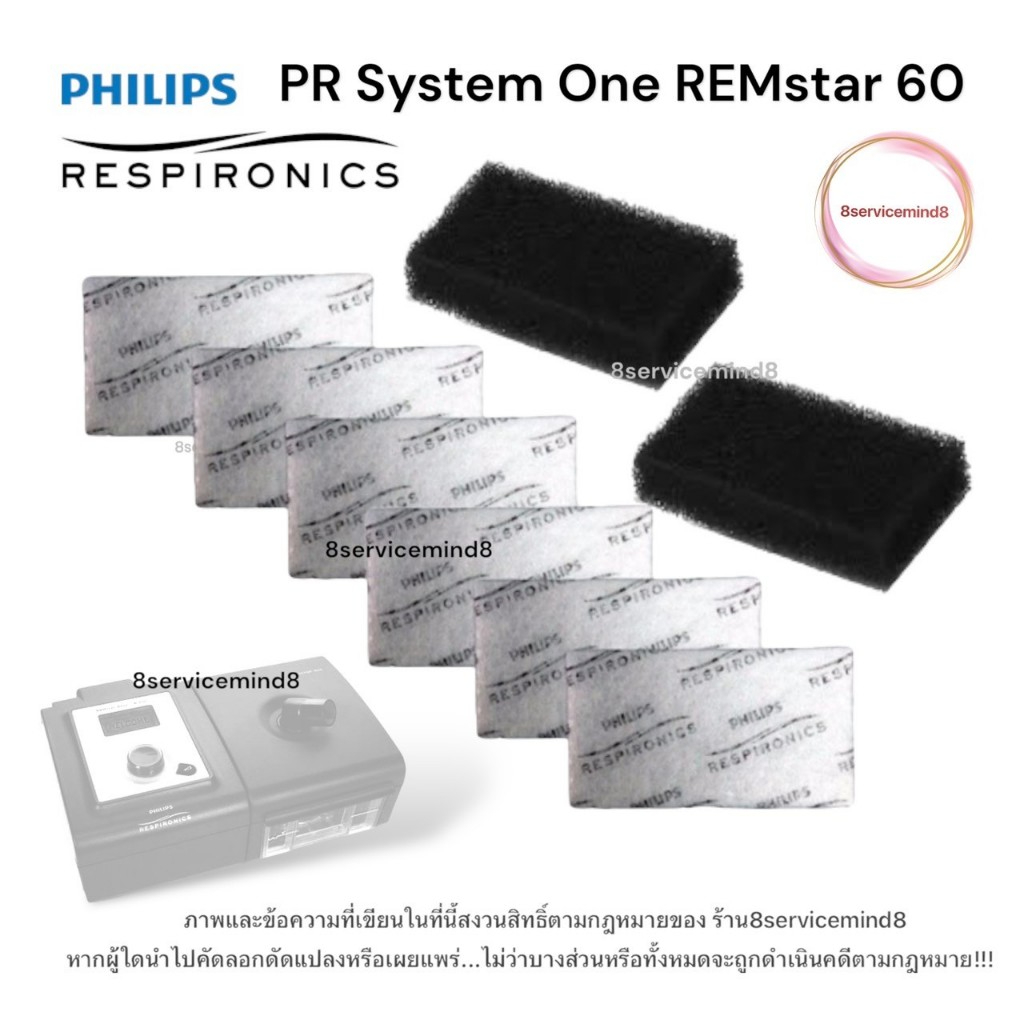 Philips Respironics Remstar Filter Kit แผ่นกรองอากาศสำหรับเครื่อง Cpap Philips รุ่น Respironics Rems