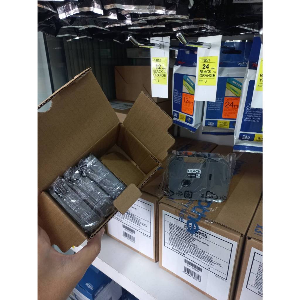 ผ้าหมึก BROTHER ของแท้ TR-100BK ออกใบกำกับภาษีได้   RIBBON เครื่องพิมพ์ปลอกสายไฟ PT-E850 TR100BK
