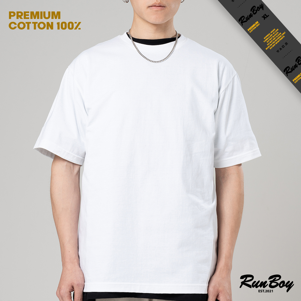 เสื้อยืด RUNBOY ป้ายเทา ทรง Casual สัมผัสนุ่มสบาย