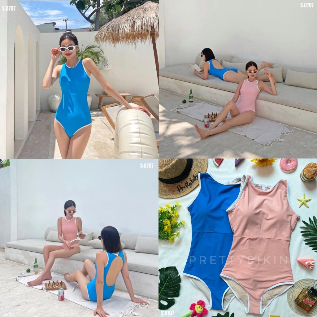 S-0707👉 One Piece สวยทั้ง 2 สี ฟ้าสวยสดใส ชมพูนู้ดก็ละมุนมากๆค่ะ