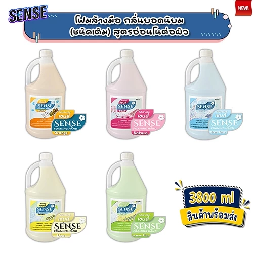 SENSE โฟมล้างมือ 5 กลิ่นยอดนิยม ขนาด 3800 ml สินค้าพร้อมจัดส่ง+++