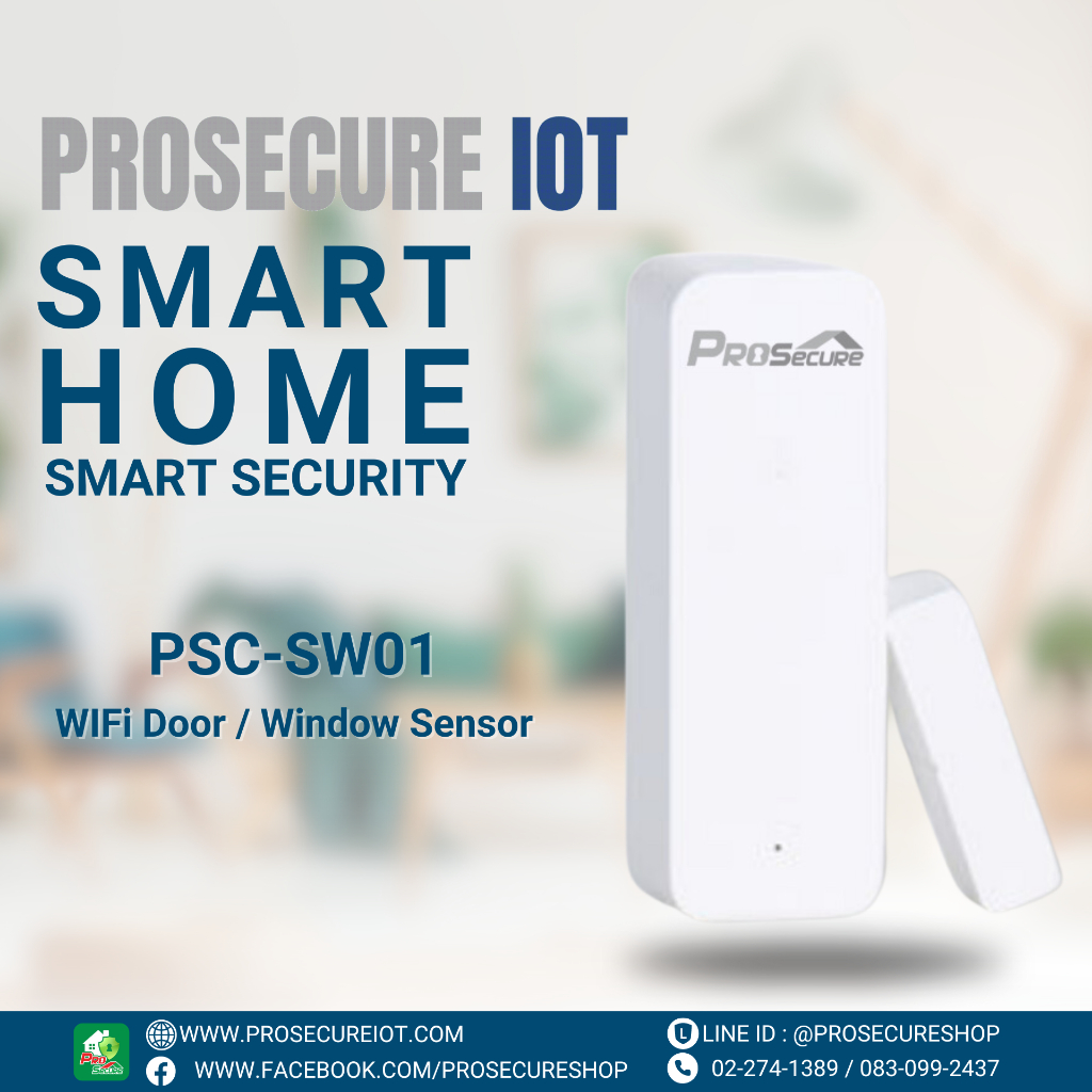 ProsecureIoT SW01 Magnetic WIFi Door / Window Sensor