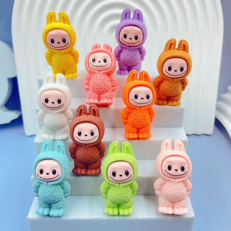 Labubu ลาบูบู้ แบบไม่มีขนกำมะหยี่ พร้อมส่งจากไทย เรซิ่นตกแต่ง ลายการ์ตูน Diy ลาบูบู้