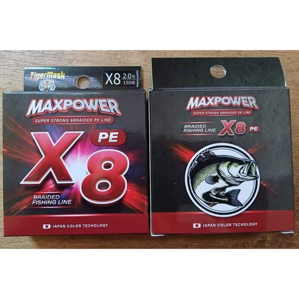 สายพีอี PE Tiger MAXPOWER X-8 (150m ) JAPAN COLOUR TECHOLOGY งาน ตกปลา ตีเหยื่อปลอม สาย นุ่มลื่น เหนียว (**สีไม่ตก)
