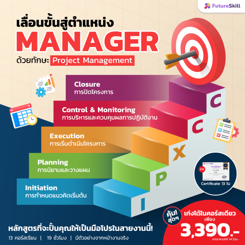 FutureSkill E-Book + คอร์สเรียนออนไลน์ | Collection ทักษะ Project Management สู่ตำแหน่ง Manager