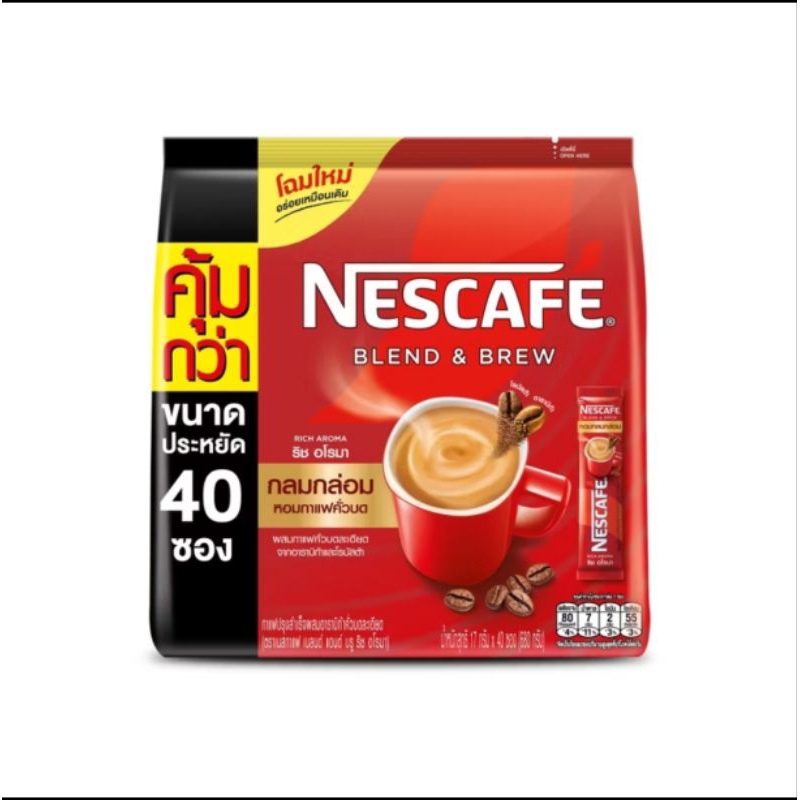 ❌สั่งในไลฟ์ลด100❌ เนสกาแฟ 3 in 1 blend and brew แพ็ค40ซอง NESCAFE
