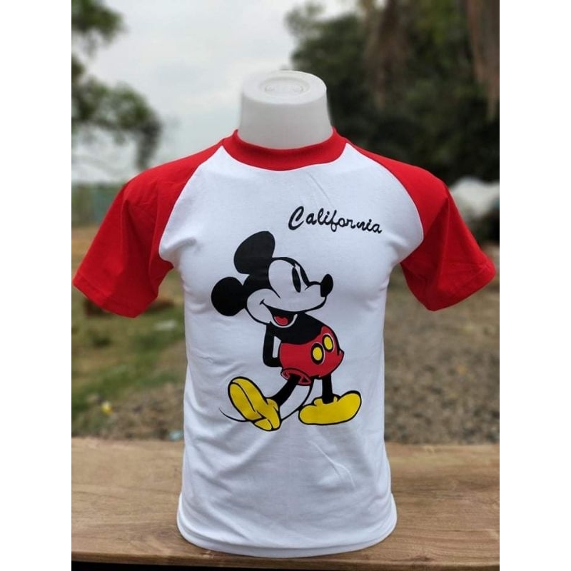 เสื้อยืดผ้าบางแขนสโลป ลายมิค