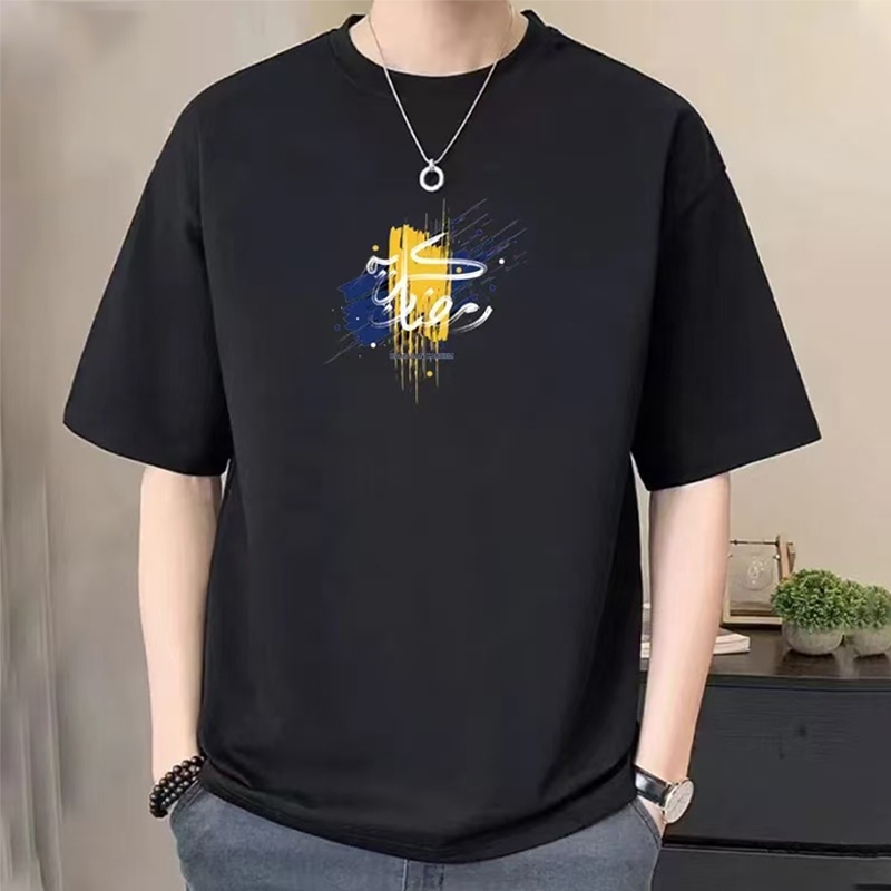 2026 ใหม่ "M-5XL" ผ้าฝ้ายแขนสั้นเสื้อยืดหล่อฤดูร้อนด้านบนเย็นหลวมด้านล่างด้านบนไม่จางหายไม่หดตัวผ้าฝ้ายแท้