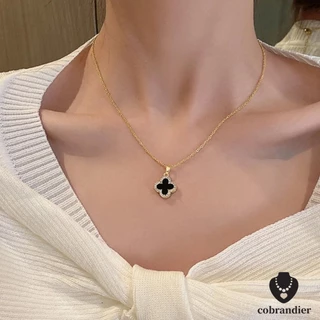 CODส่งเร็ว⚡สร้อยคอจี้โคลเวอร์สี่ใบ 18K ชุบทอง นําโชค ประดับคริสตัล แฟชั่นเกาหลี ให้เป็นของขวัญ สําหรับผู้หญิง ขายส่ง