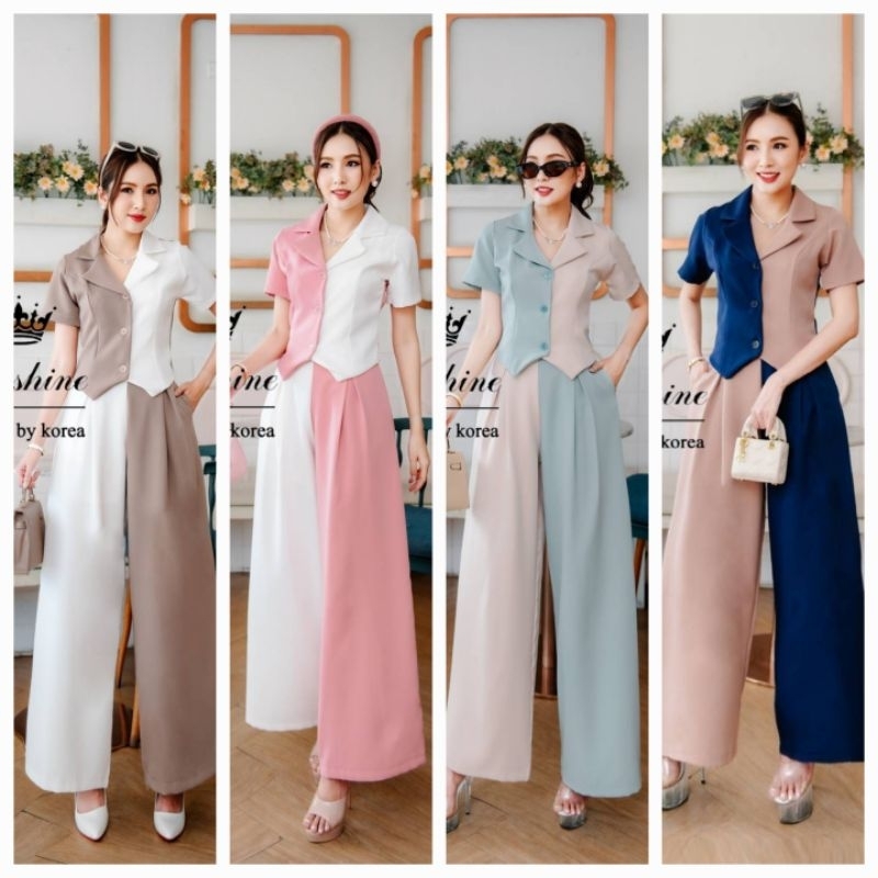 273 มีS,M,XL,3xl[ปกติ]เซตกางเกงขายาวทูโทนน