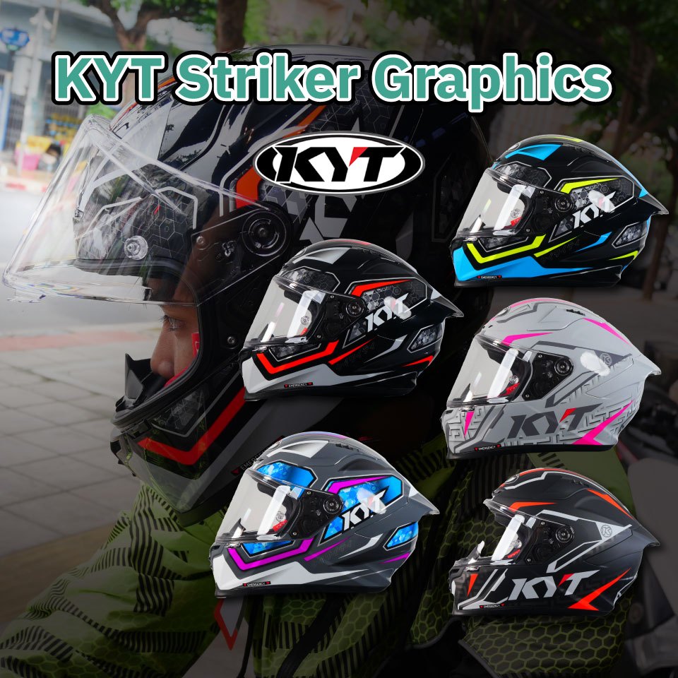 รุ่นใหม่ล่าสุด!!! หมวกกันน็อคเต็มใบ KYT Striker Graphics มาใหม่ ส่งไว!!