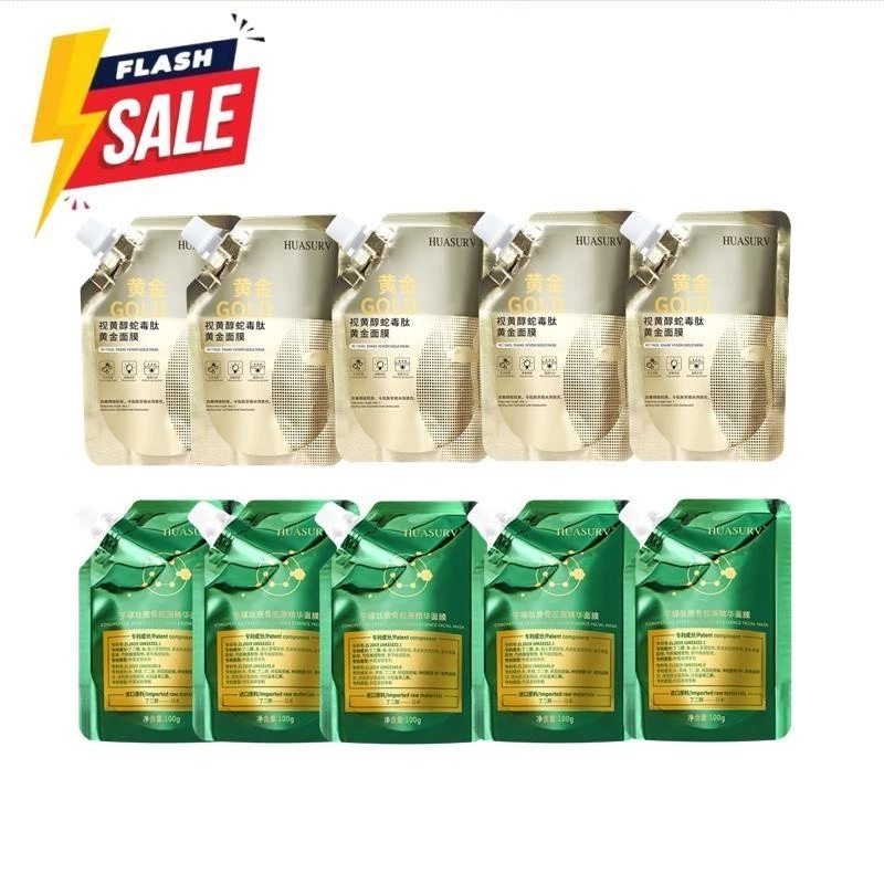HUASURV มาส์กลอกหน้าทองคำ เรตินอล พิษงู ทองคำ24k เพิ่มความชุ่มชื้น สินค้าใ