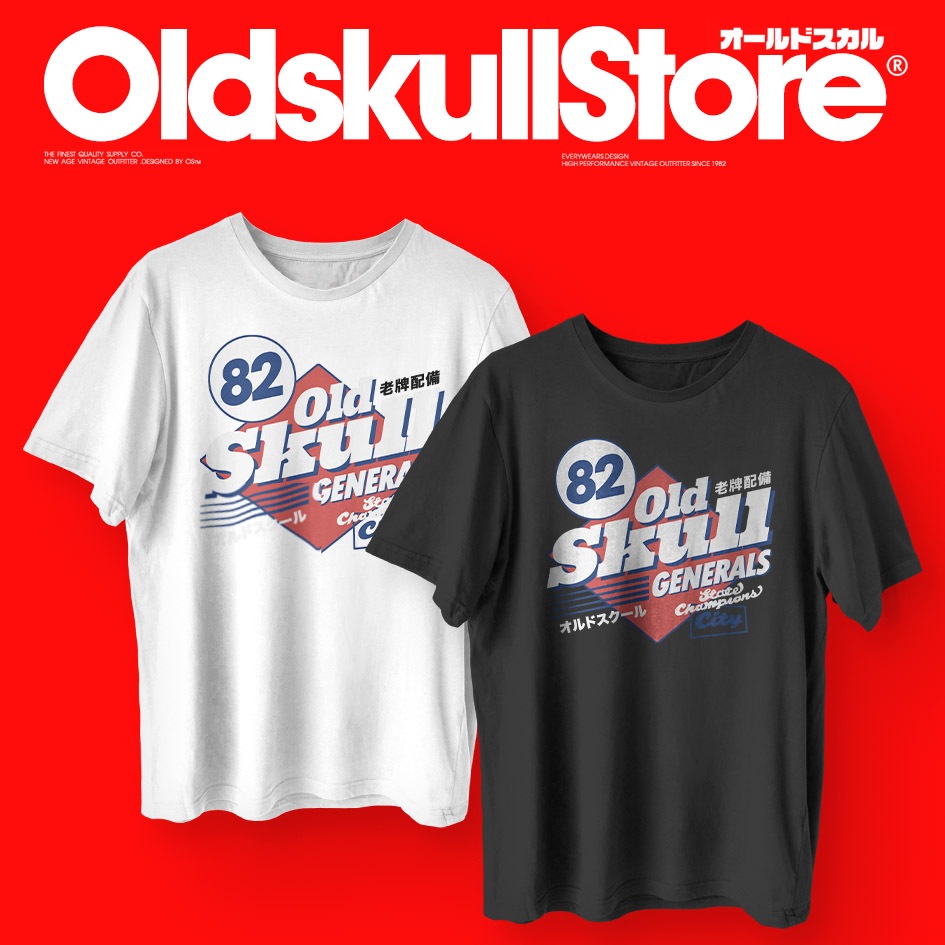 Oldskull CLASSIC 9 เสื้อยืดผู้ชาย เสื้อยืด คอกลม แขนสั้น พิมพ์ลาย