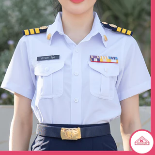 ชุดครูเอกชนหญิง คอเชิ้ตแขนสั้น+กระโปรง(ขายแยกชิ้น)