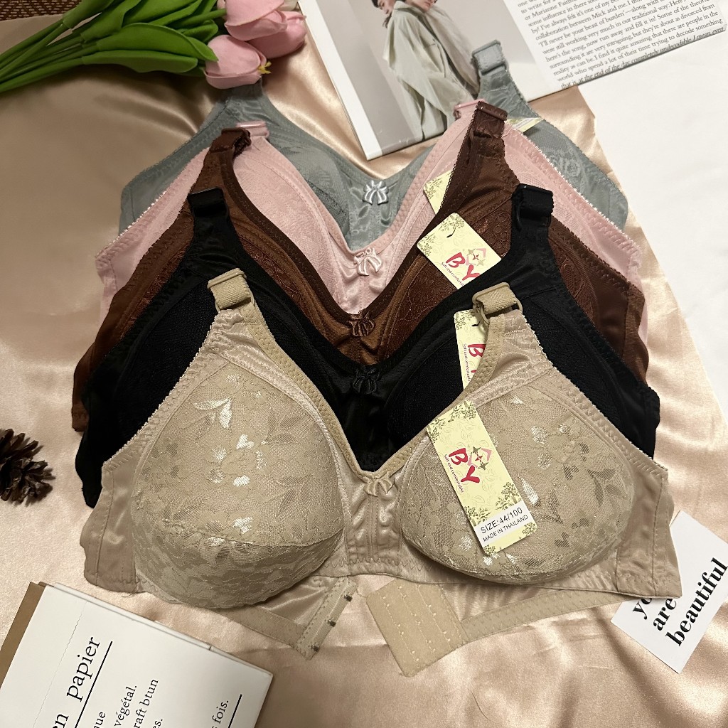 ชุดชั้นใน เสื้อในสาวอวบเต้าใหญ่ รอบตัว Cup CD ผ้านุ่ม ยืดหยุ่นดี ไร้การกดทับ เสื้อชั้นในผู้หญิง ผ้าลูกไม้ฝรั่งเศส