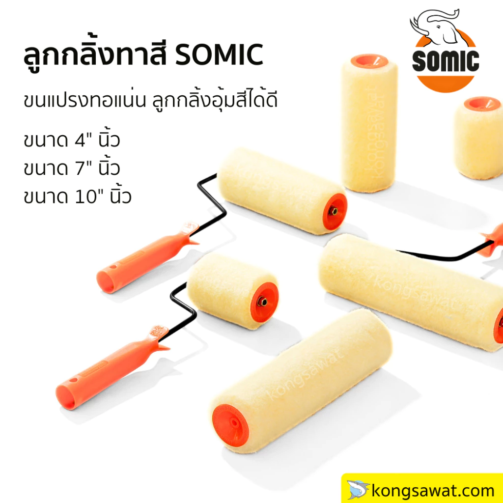 ลูกกลิ้งทาสี SOMIC-SCALA ขนาด 4-10 นิ้ว ลูกกลิ้ง 2in1 ลูกกลิ้งพร้อมอะไหล่