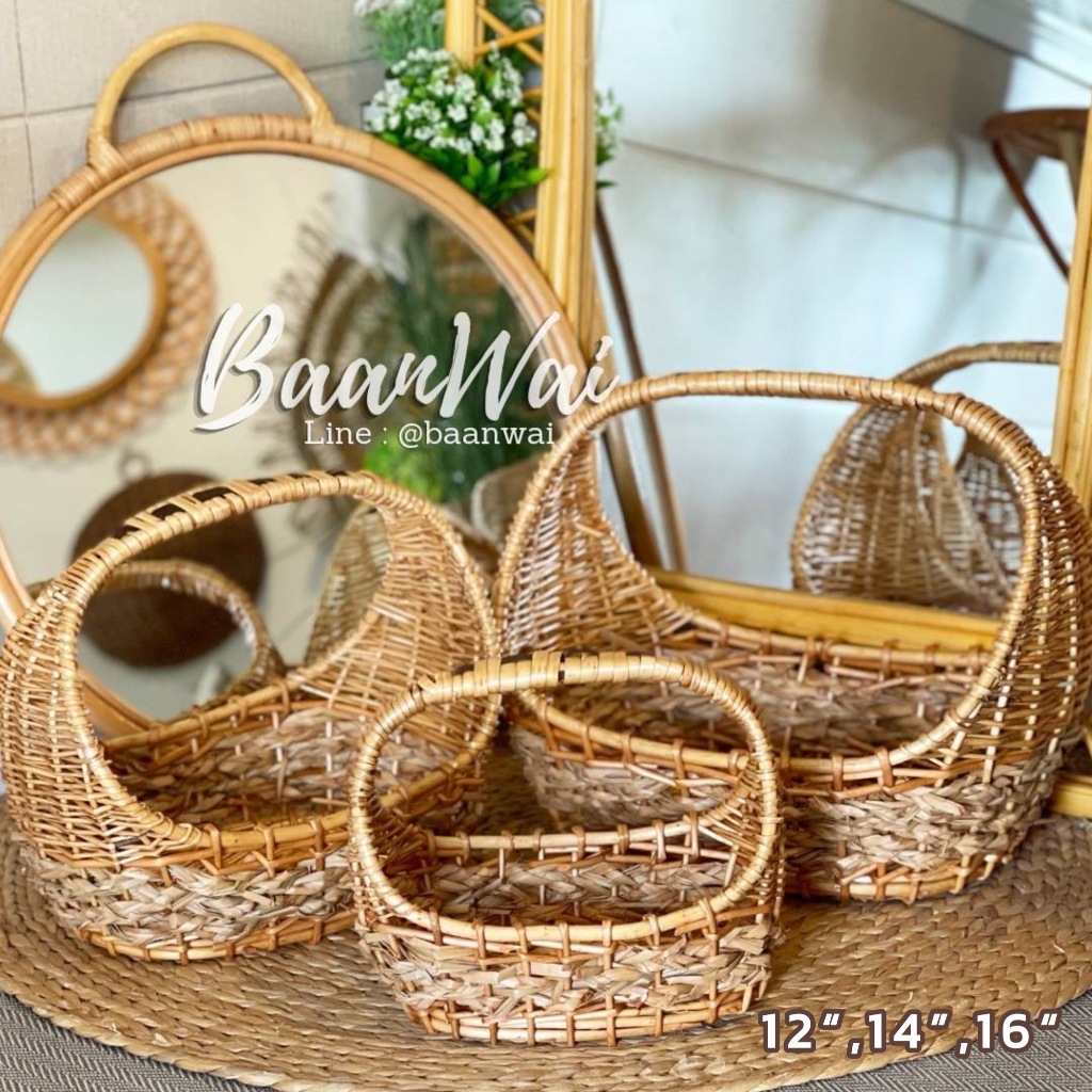 บ้านหวาย-กระเช้า Code-005 ทรงรี