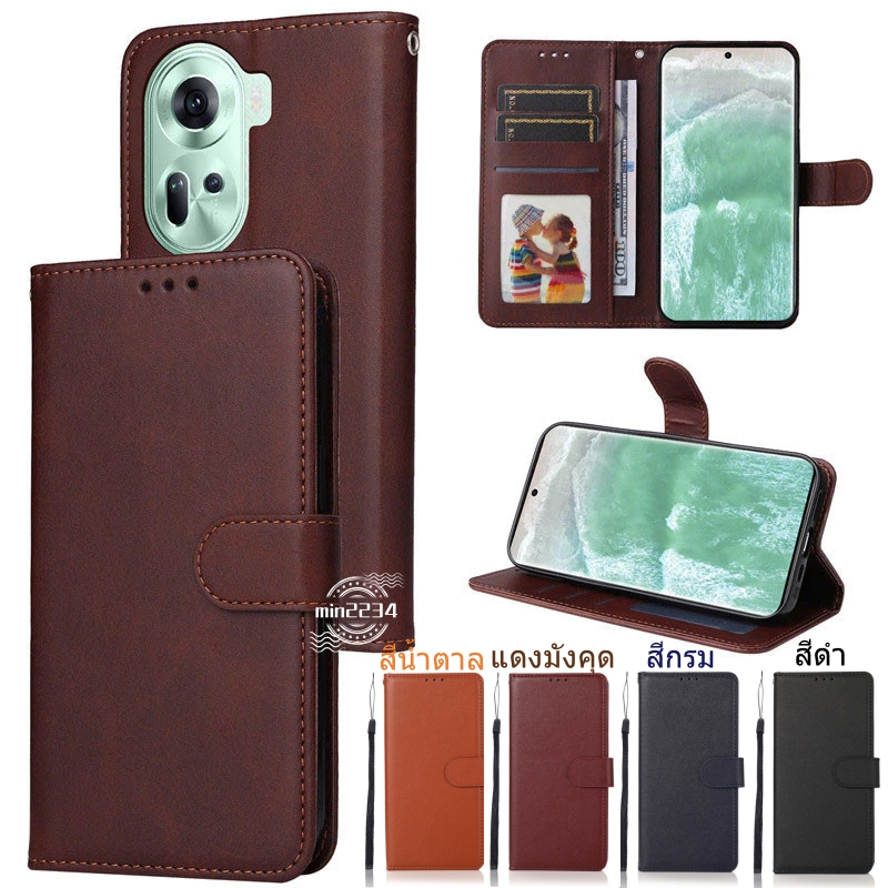 เคสฝาพับ ล็อค สำหรับ OPPO Reno2F Reno4 Reno5 Reno6 Reno6Z Reno6pro Reno7 Reno7Z Reno7pro Reno8T Reno8 Reno12 Reno12F