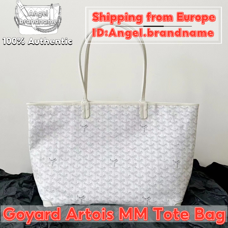 Shopee ถูกที่สุด💯ถุงของแท้👜Goyard Artois MM Tote Bag White กระเป๋าสะพายคลาสสิก ขายร้อนทั่วโลก