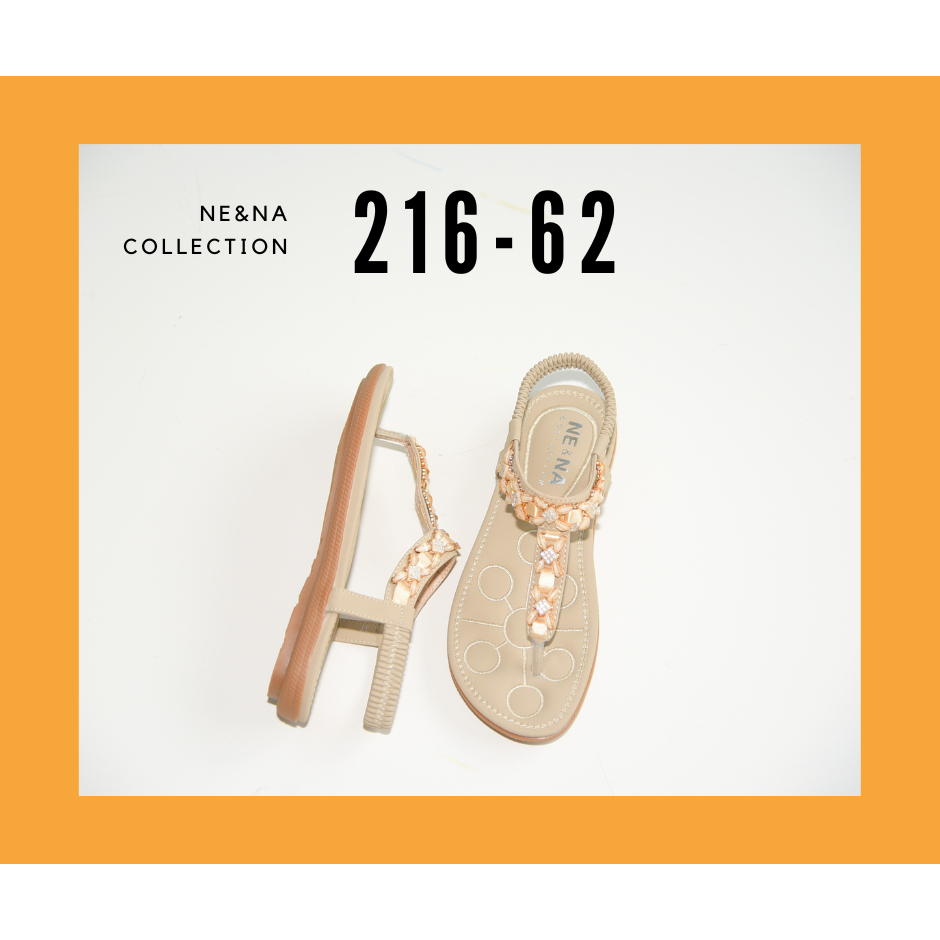 รองเท้าเเฟชั่นผู้หญิงเเบบเเตะส้นเเบน No. 216-62 NE&NA Collection Shoes