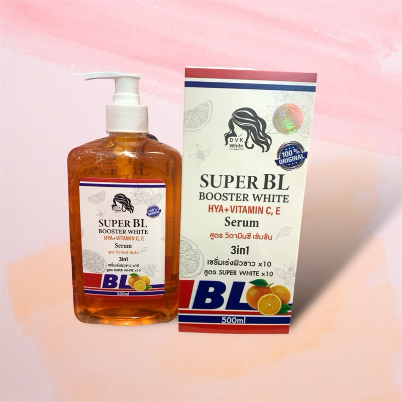 Super BL Booster White Hya Vitamin C,E Serum 500ml. สูตรวิตามินซี เข้มข้น(1ชิ้น)