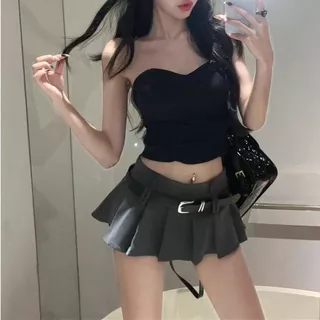 เอวสูงผ้ายืด มีสไตล์และใช้งานได้หลากหลาย กระโปรงอัดพลีท กระโปรงทรงเอ กระโปรงสั้นมินิ