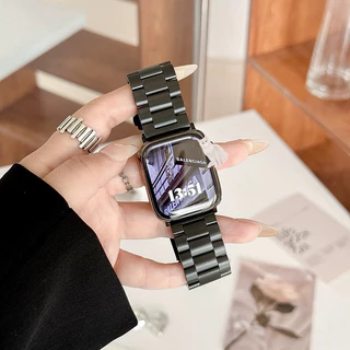 สายสแตนเลสสตีลอินเทรนด์โซ่โลหะสำหรับสาย smart watch11 10 8 7 se 6 5 4 3 watch band บุคลิกภาพ สายนาฬิกา stain
