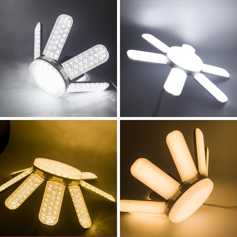 หลอดไฟ LED Bulb หลอดไฟไดมอนด์ 8-6แฉก 450W ทรงใบพัด ไฟร้านอาหาร  ไฟตลาดนัด E27ซุปเปอร์สว่าง ใช้งานสะดวก พับเก็บได้ ราคา ถูกที่สุด ดีลบีเคเค แกลเลอรีภาพที่ 9