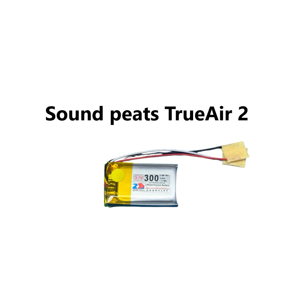 602030 3.7V Soundpeats TrueAir 2 แบตเตอรี่กล่องชาร์จหูฟัง เคสชาร์จ แบตเตอรี่  300mAh 3สาย