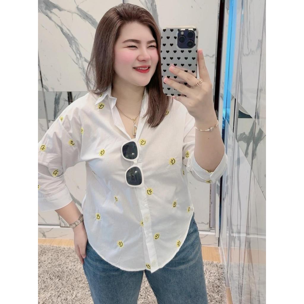 H05 เชิ้ตแขนสามส่วนปักยิ้ม อก48 - รูปที่ 4