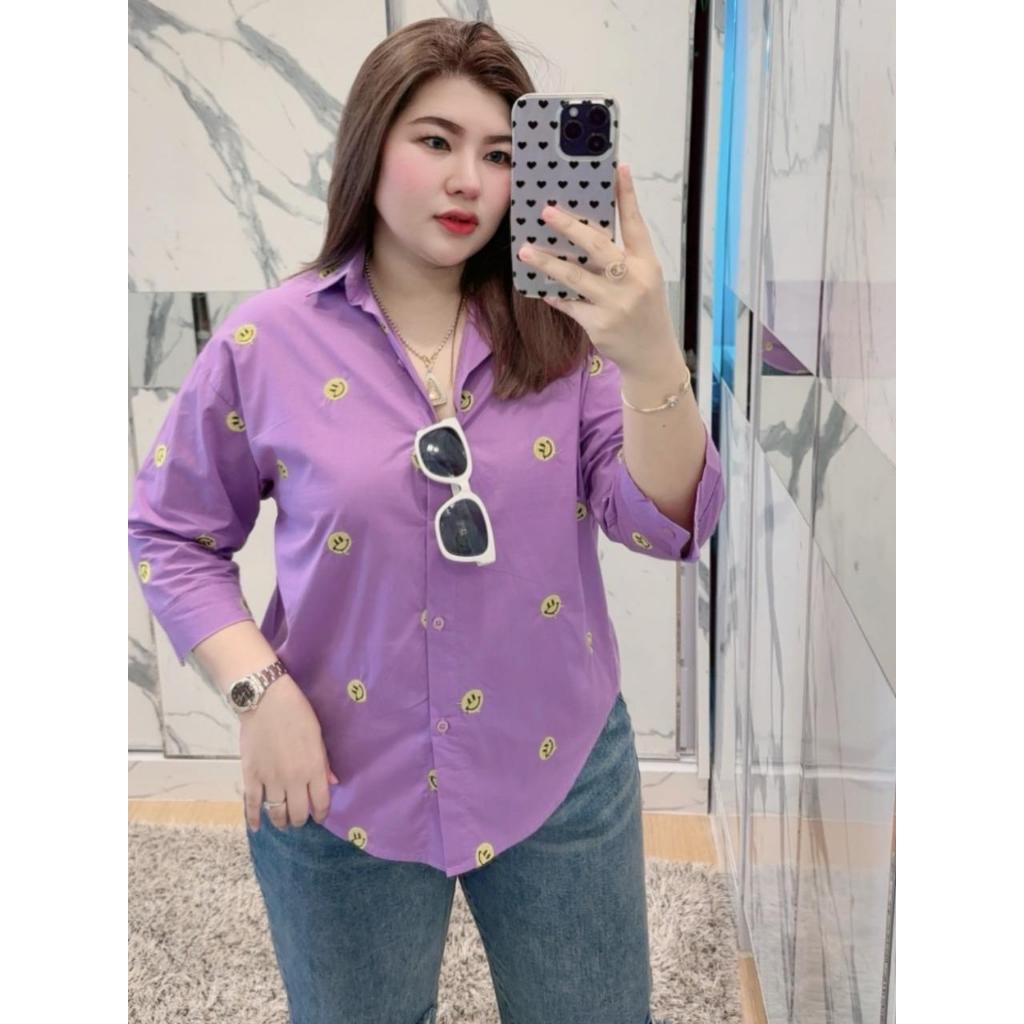 H05 เชิ้ตแขนสามส่วนปักยิ้ม อก48 - รูปที่ 2