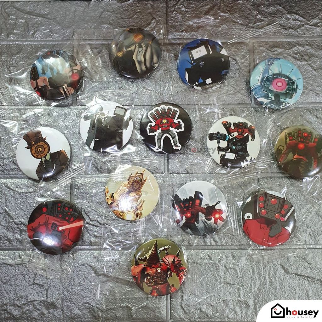 [ใหม่ล่าสุด ส่งไวจากนนท์] เข็มกลัด Skibidi Toilet สกิบิดี้ ทอยเล็ต ขนาด 6 ซม. | Skibidi Toilet Pin Badge