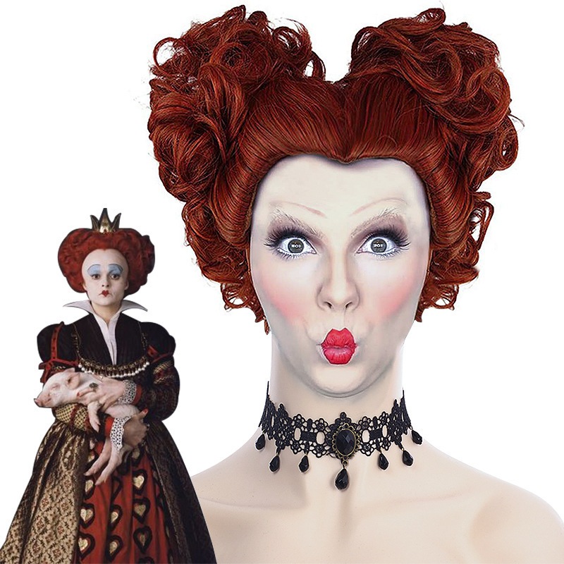 วิกผม คีวนออฟฮาร์ท ราชินีเเห่งหัวใจ วิกผม แฟนซี ผมปลอม คอสเพลย์ ควีน Wig Queen of heart Fancy Prop Party