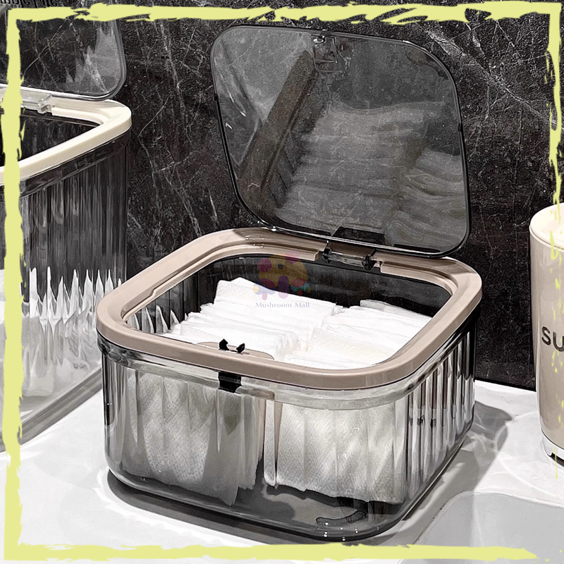 ถังขยะตั้งโต๊ะ แบบใส ขนาดเล็ก พร้อมฝาปิด แข็งแรงทนทาน สไตล์เรียบง่าย แบบใส หรูหรา สะดวกต่อการใช้งาน - รูปที่ 4