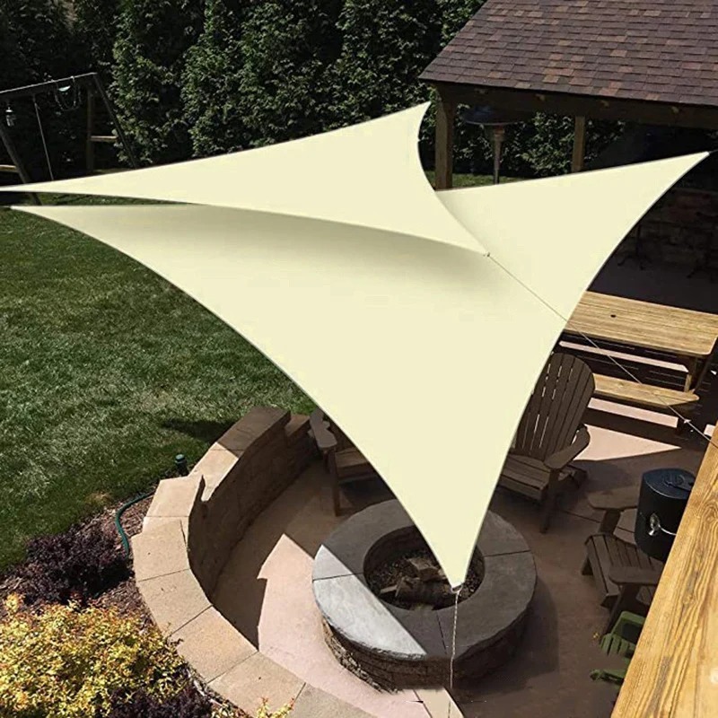3/3.6/5M สามเหลี่ยม Sun Shade Sail สามสีกันน้ํา Sunshade Sail Canopy สวนสระว่ายน้ําระเบียงบังแดดอุปกรณ์
