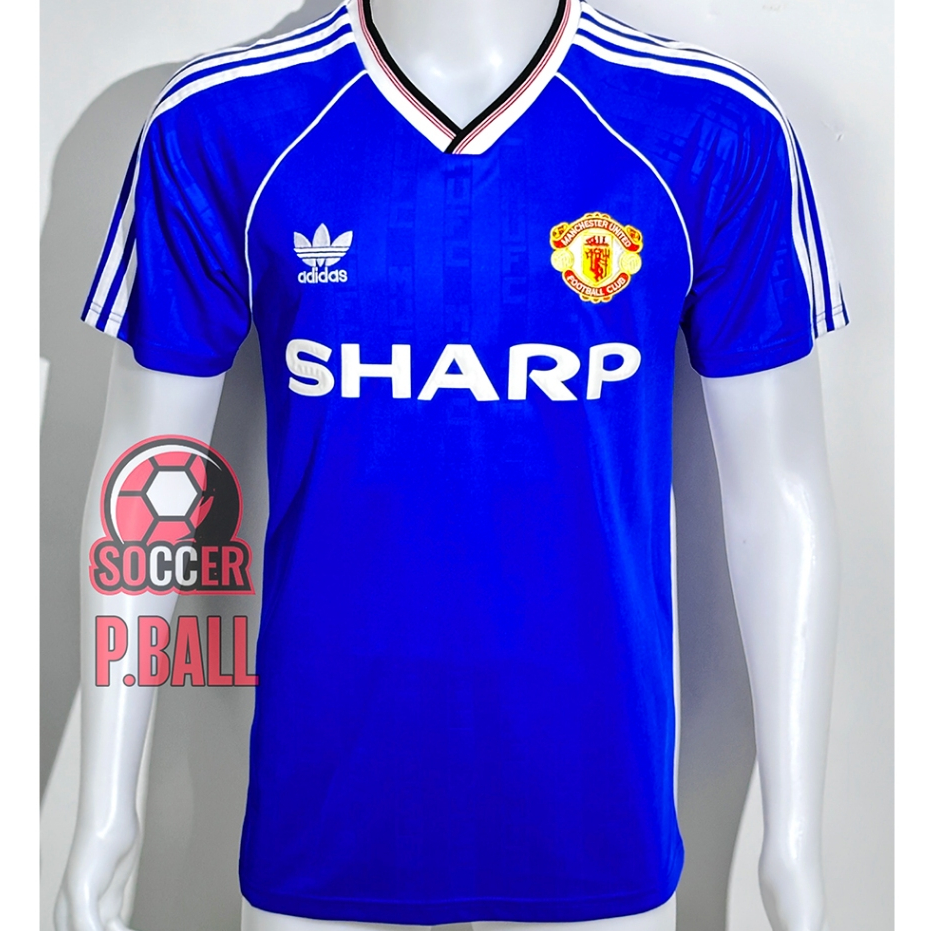 Retro เสื้อบอลย้อนยุค แมนยู Third ชุดสาม 1988-90 น้ำเงิน