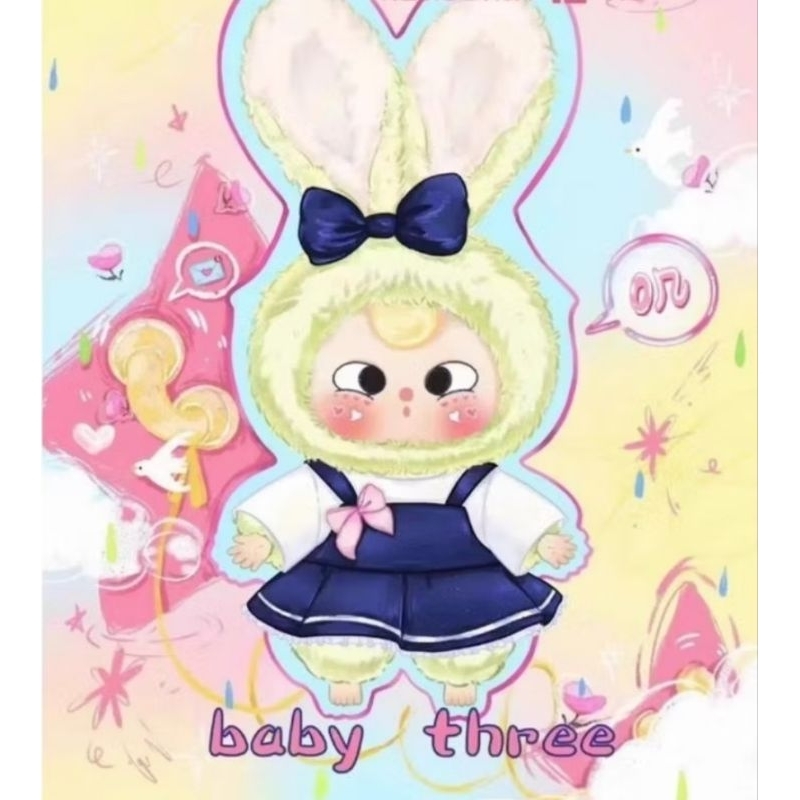สินค้าพร้อมส่งจาก ของแท้ ตุ๊กตาพวงกุญแจ Baby Three Macaron Cute Bunny (ระบุตัว)ใช้ code ลดช้อปปี้ได้