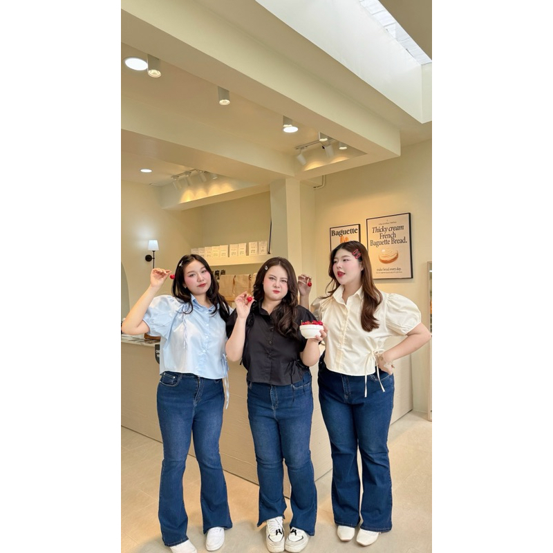 เสื้อครอป เชิ๊ตคอปก งานแอบแซ่บ  งานสาวน่ารัก