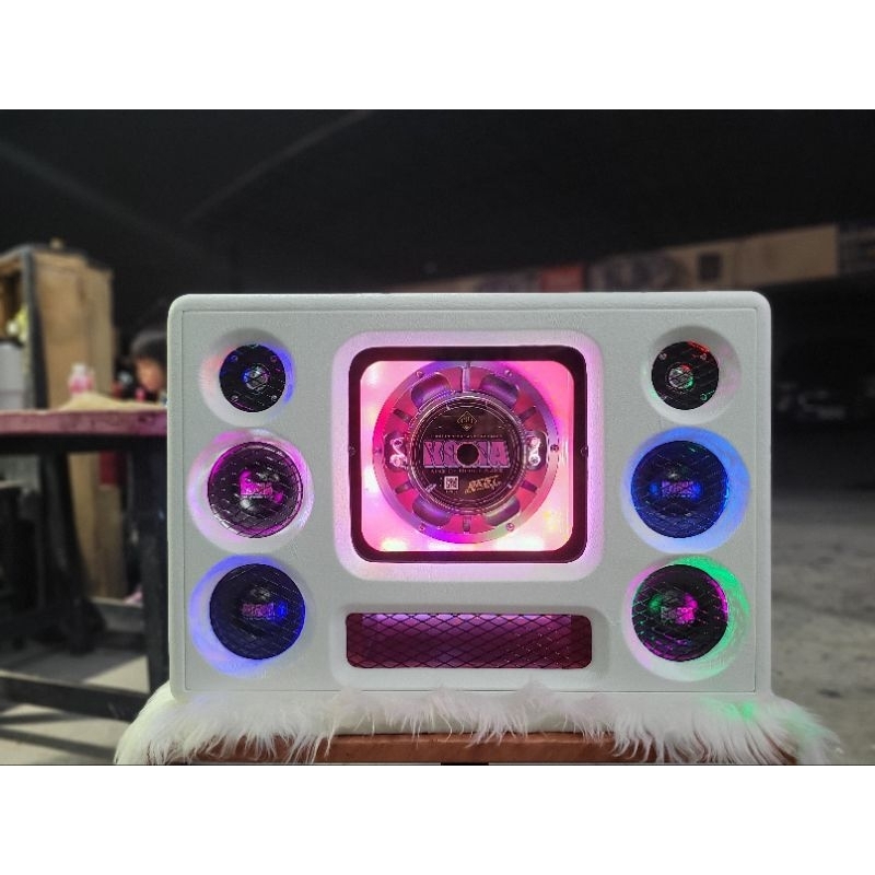 ตู้ Bluetooth 8"โคม่า2ชั้นโครงหล่อ โคม่าอัพใหม่แบต8S15A.(กำลังขับ1200w)คาราโอเกะdspไฟ2ระบบโชว์หลังอะคริลิค