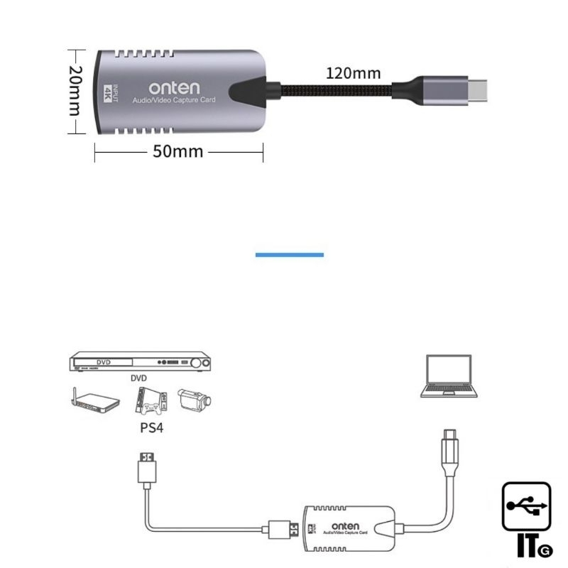 VIDEO CAPTURE ONTEN (UC306) ประกัน 1Y การ์ดจับภาพ