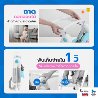 [พร้อมส่ง] เก้าอี้ทานข้าว เก้าอี้กินข้าวเด็ก เก้าอี้เด็กพกพา Apramo รุ่น Flippa น้ำหนักเบา พับเก็บได้ เด็ก 6 เดือนขึ้นไป