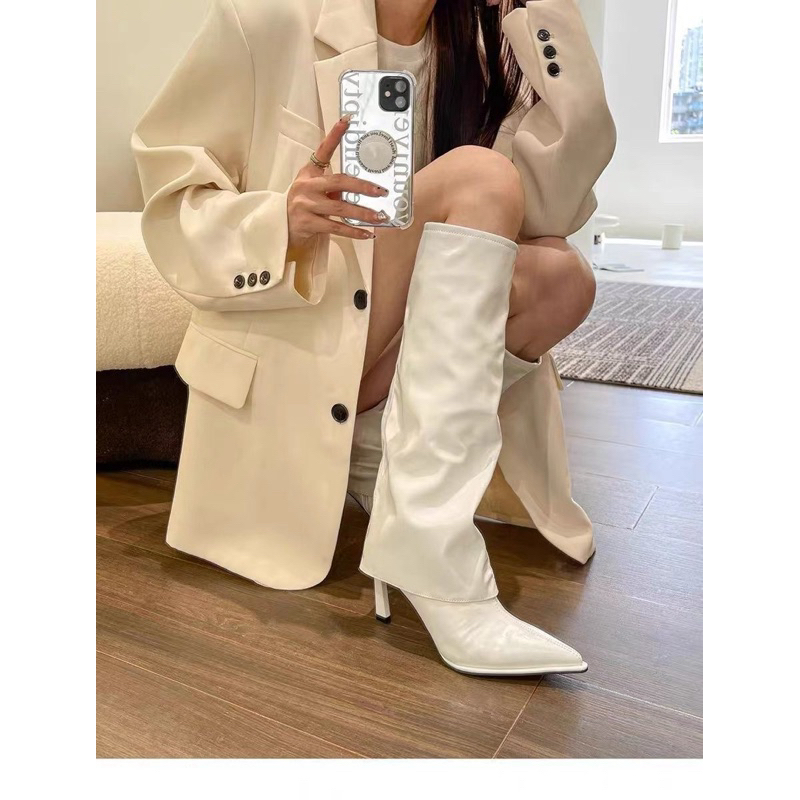 Chole G: V.O.X Long Boots รองเท้าบูทหนังยาวเกาหลีส้นสูง 8.5 cm(SH0148)
